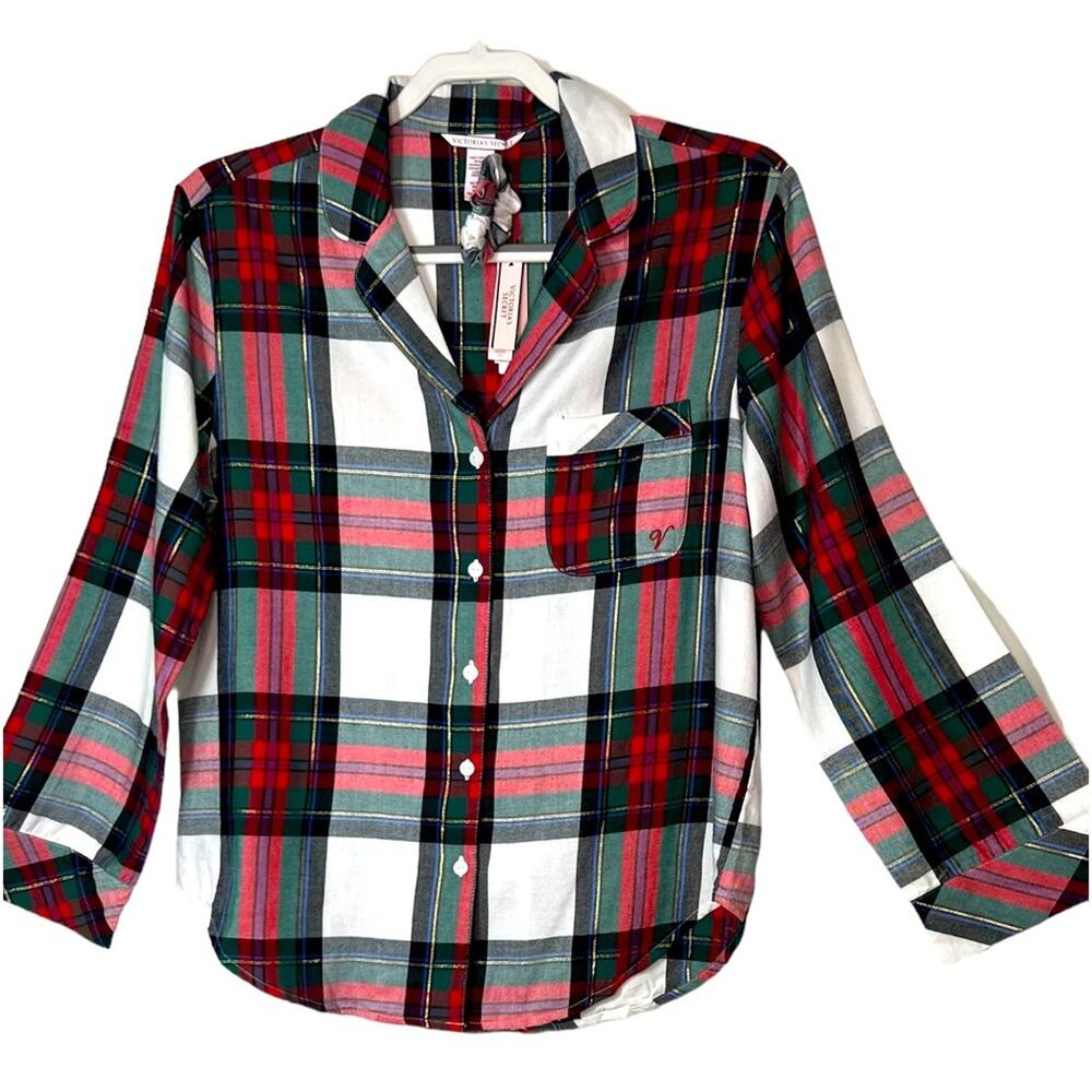 Victoria’s Secret Plaid Pajama Shirt NWT | Cozy Sleepwear XS